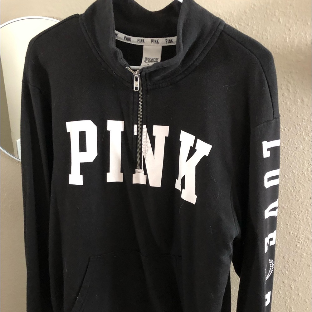 Pink quarter zip sweatshirt